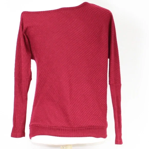 Asymmetric Red Knit Sweater - Picture 2 of 3